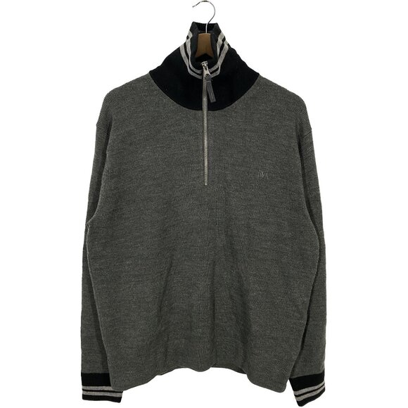 J.W.Anderson x Uniqlo Embroidered Logo Turtleneck 1/4 Zip Gray Sweater mens L - Picture 1 of 7